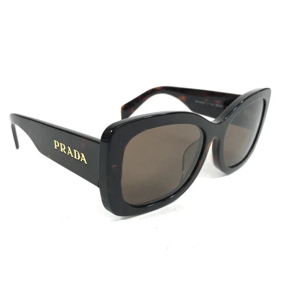Prada Sunglasses SPRA08-F 16N-5Y1 Dark Tortoise Asian Fit Frames w/ Brown Lenses